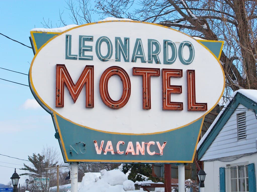 The Leonardo Motel vintage neon sign
